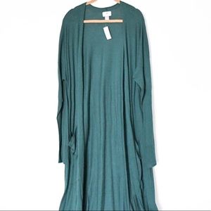 Deep Teal Green Duster Cardigan - Old Navy 4X